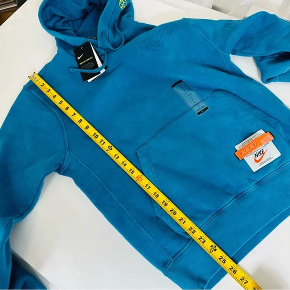 NIKE standard fit MENS SWEATSHIRT blue hooded HOODIE kangaroo pocket SMALL - Picture 12 of 13